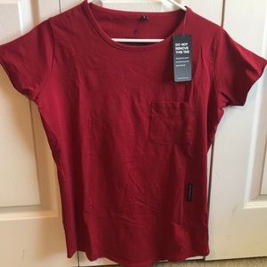 Scoop Neck Tee - Deep Red